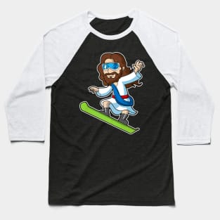 Snowboard Jesus Lover Baseball T-Shirt